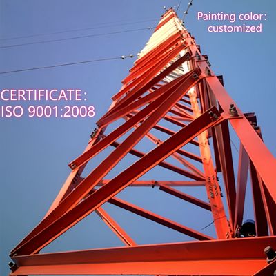 برج مخابراتی فولادی زاویه‌دار سه پایه، فولاد Q235، 25 متر، شبکه LTE، مقاوم در برابر آب و هوا، مناطق روستایی