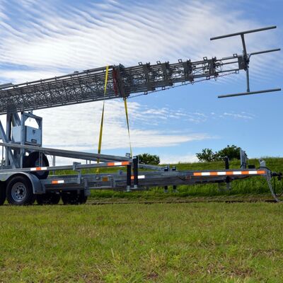 Telescopic Lattice Tower 15-30M Galvanized Steel Truck Mounted Communication Antenna 40M/S Wind Resistant