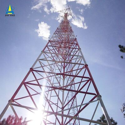 55M Weatherproof 3 Legged Tubular Steel Tower with High Impact Strength for Telecom Microwave and Security Installations