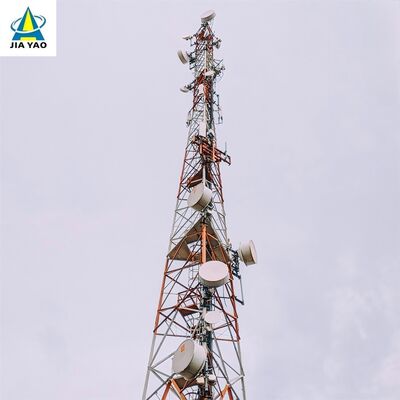 برج فولادی زاویه دار 35 متری 46 متری 62 متری Q355 فولادی 3 پایه برای پوشش سیگنال منطقه مرزی
