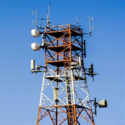 4 پا زاویه ای فولاد آهن خود پشتیبانی از برج شبکه مخابراتی و اینترنت ISP بی سیم 5G برج آنتن