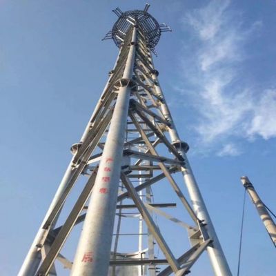 10 - 60M برج فولاد لوله ای گالوانیزه سیگنال وای فای Bts تلویزیون های 3 پای برج فولاد لوله ای
