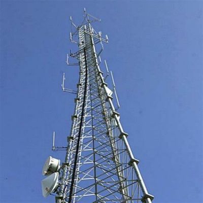 10 - 60M برج فولاد لوله ای گالوانیزه سیگنال وای فای Bts تلویزیون های 3 پای برج فولاد لوله ای
