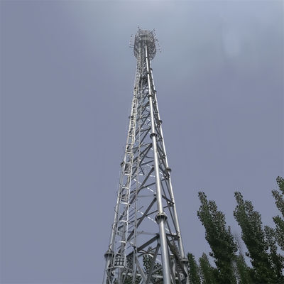 برج فولادی لوله دار 3 پای شبکه تلفن همراه 4G 5G برج های انتقال سیگنال رادیویی