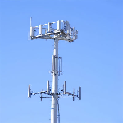 برج ارتباطات تک لوله قطب گرد GSM Monopole 20m 30m 40m ساختارهای فولادی خودپذیر