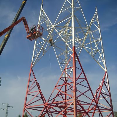 50 60 70 80 متری 3G 4G 5G استار آنتن پناهگاه 4 پاها شبکه خودپذیر ستون فولادی ساختار برج مخابرات