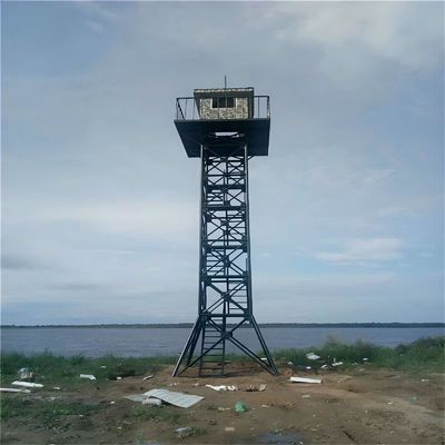 نظارت بر آتش سوزی جنگل چشم انداز نگهبان امنیتی برج نگهبان 120ft خود پشتیبانی زاویه استیل پلت فرم