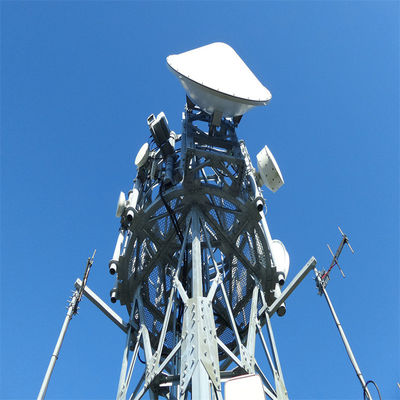 ایستگاه پایه Gsm Vhf Uhf آنتن ارتباطات رادیویی 3 پای برج فولادی لوله ای
