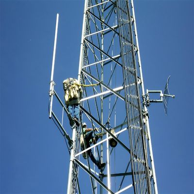 ایستگاه پایه Gsm Vhf Uhf آنتن ارتباطات رادیویی 3 پای برج فولادی لوله ای