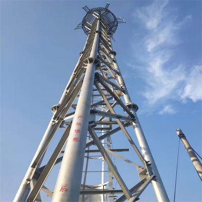 گالوانیزه 4G بی سیم GSM مخابرات ميكروويو آنتن رادیو لوله فولاد برج های مثلثي