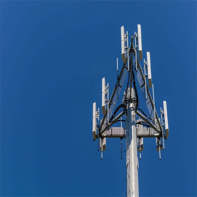 OEM گالوانیزه خود پشتیبانی مونوپول آنتن برج استخر برای GSM 5G ارتباطات لوله برج قطب