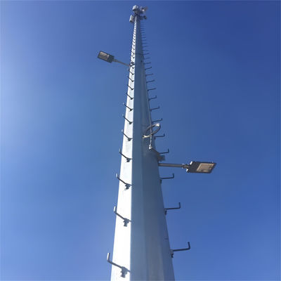 20 متری 25 متری 30 متری آنتن مخابراتی استیل مونوپول برج Q345B / A572 ماده