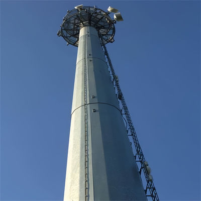 برج ارتباطات تک لوله قطب گرد GSM Monopole 20m 30m 40m ساختارهای فولادی خودپذیر