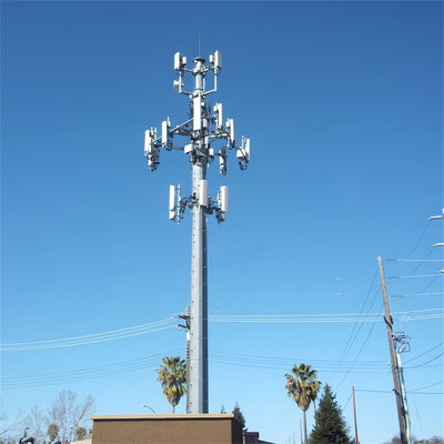 برج ارتباطات تک لوله قطب گرد GSM Monopole 20m 30m 40m ساختارهای فولادی خودپذیر