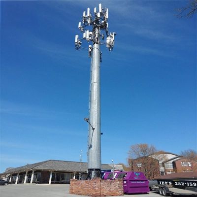4G 5G سیگنال سلول قطب مونوپول برج گالوانیزه GSM آنتن براکت نصب