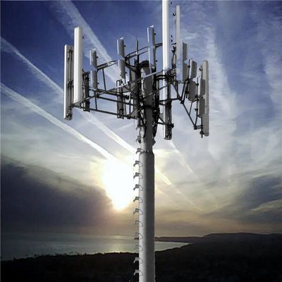 4G 5G سیگنال سلول قطب مونوپول برج گالوانیزه GSM آنتن براکت نصب