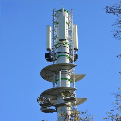 4G 5G مایکروویو بی سیم مونوپول برج مخابراتی با فلنگ 5m 12m 36m 45m 55m متر