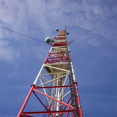20M متر گرم غوطه ور گالوانیزه فولادی لوله دار برج سیم 5G رادیو آنتن مخابرات