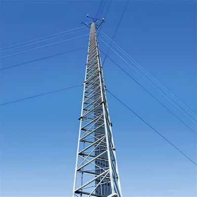برج انتقال گالوانیزه فولاد لیتس لوله ای 30 40 50 متر مخابرات 5G / 4G / 3G