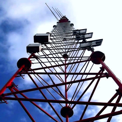 برج انتقال گالوانیزه فولاد لیتس لوله ای 30 40 50 متر مخابرات 5G / 4G / 3G