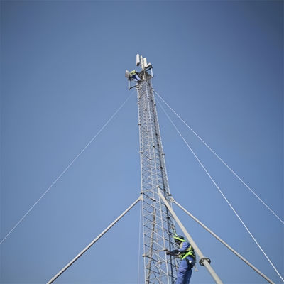 شبکه 3 پاها رادیو 5G آنتن برج سیم کشی سه گوشه ای فولاد گالوانیزه