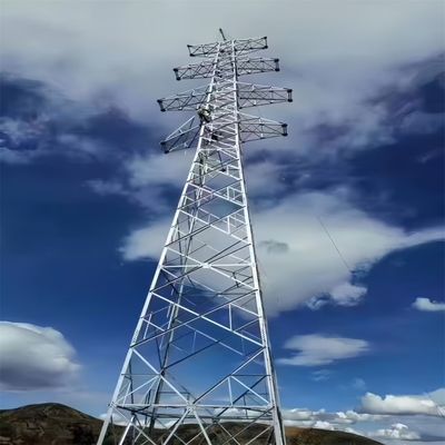 110KV 220KV گرم غوطه ور گالوانیزه خطوط برق بزرگ برج های ولتاژ بالا برج الکتریکی