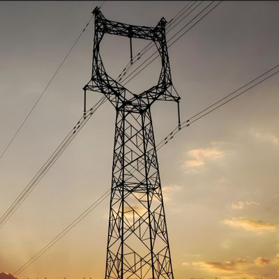 110KV 220KV گرم غوطه ور گالوانیزه خطوط برق بزرگ برج های ولتاژ بالا برج الکتریکی