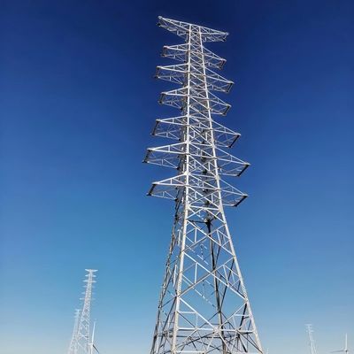 33KV تا 110KV برج انتقال برق زاویه برج آهنین 30-180 km/h سرعت باد