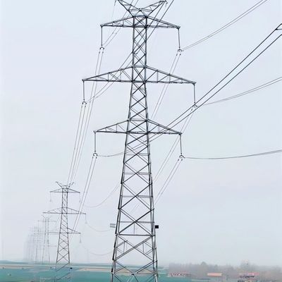 35kV دایره دوگانه پلون برق برج انتقال الکتریکی فولاد گالوانیزه برج مونوپول فلزی