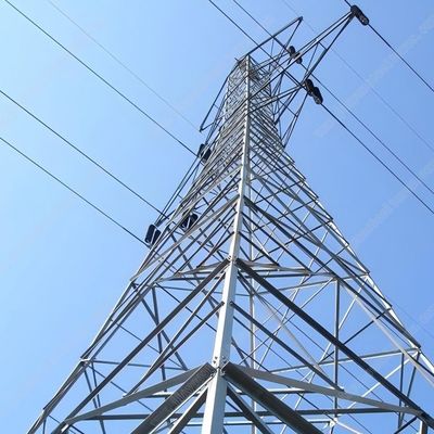 35kV دایره دوگانه پلون برق برج انتقال الکتریکی فولاد گالوانیزه برج مونوپول فلزی