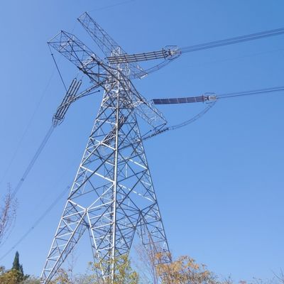 35kV دایره دوگانه پلون برق برج انتقال الکتریکی فولاد گالوانیزه برج مونوپول فلزی