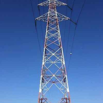 110 Kv برج گالوانیزه فلانژ بزرگ خط برق برج های خط انتقال لوله تک تک برج انحصاری