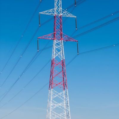 110 Kv برج گالوانیزه فلانژ بزرگ خط برق برج های خط انتقال لوله تک تک برج انحصاری