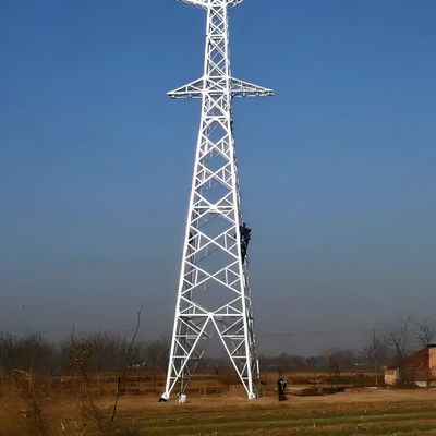 110 Kv برج گالوانیزه فلانژ بزرگ خط برق برج های خط انتقال لوله تک تک برج انحصاری