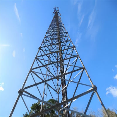 برج فولادی لوله دار 3 پای شبکه تلفن همراه 4G 5G برج های انتقال سیگنال رادیویی