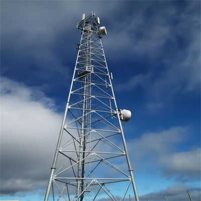 برج فولادی لوله دار 3 پای شبکه تلفن همراه 4G 5G برج های انتقال سیگنال رادیویی