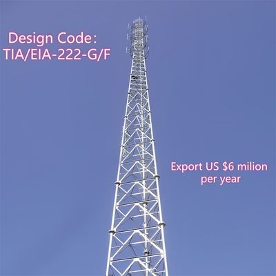 Triple Tube Cell Tower High Strength Steel 38m Mobile Network Suburban Zones Durable