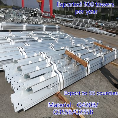 برج مخابراتی فولادی زاویه‌دار سه پایه، فولاد Q235، 25 متر، شبکه LTE، مقاوم در برابر آب و هوا، مناطق روستایی
