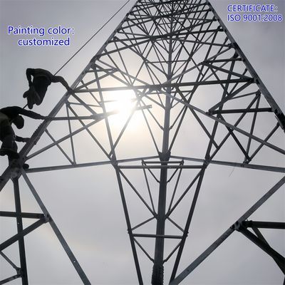 برج فولادی زاویه ای 3 پای برج ارتباطی Q355 فولادی 28 متر شبکه تلفن همراه مناطق ساحلی مقاوم در برابر باد