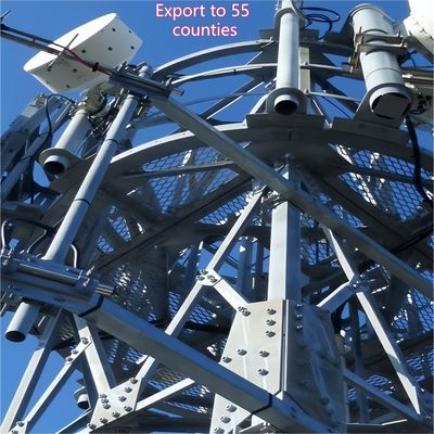 برج فولادی زاویه ای 3 پای برج ارتباطی Q355 فولادی 28 متر شبکه تلفن همراه مناطق ساحلی مقاوم در برابر باد