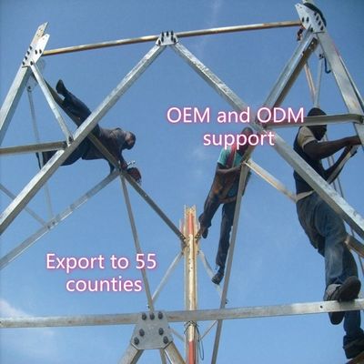 برج فولادی زاویه ای 3 پای برج ارتباطی Q355 فولادی 28 متر شبکه تلفن همراه مناطق ساحلی مقاوم در برابر باد