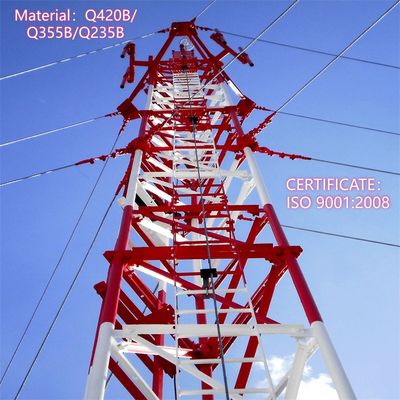 دکل سلولی با طناب مهار فولادی با استحکام بالا 35 متری شبکه تلفن همراه مناطق حومه شهر مقاوم در برابر باد