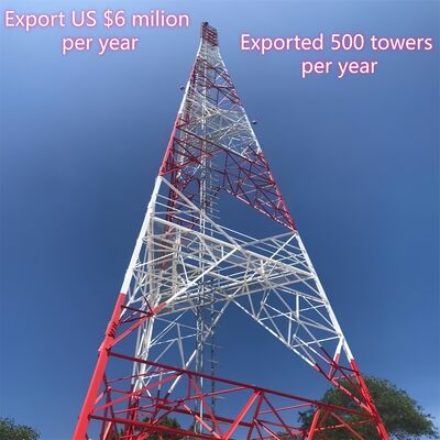 برج فولاد زاویه ای 3 پای برج ارتباطات فولاد کربن 35 متر انتقال وای فای مناطق حومه پایدار