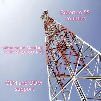 برج 30 متری خودپذیر برای ارتباطات برج GSM ساخته شده از فولاد زاویه ای