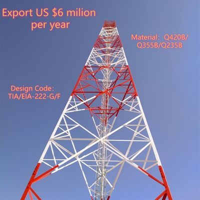 5 10 15 20 25 30 M خود پشتیبانی گالوانیزه فولاد زاویه ای 3 برج پای