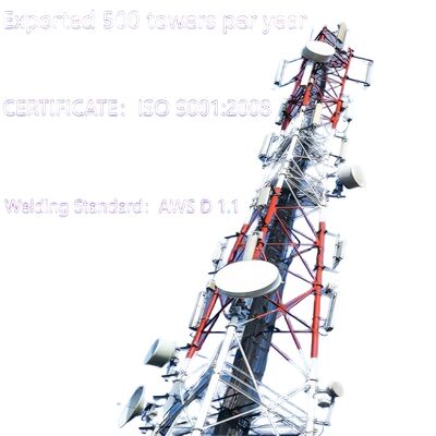 فولاد بدون درز 3 پای 20 30 40M گالوانیزه 5G GSM Cdma Isp برج مخابراتی