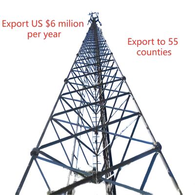 فولاد بدون درز 3 پای 20 30 40M گالوانیزه 5G GSM Cdma Isp برج مخابراتی