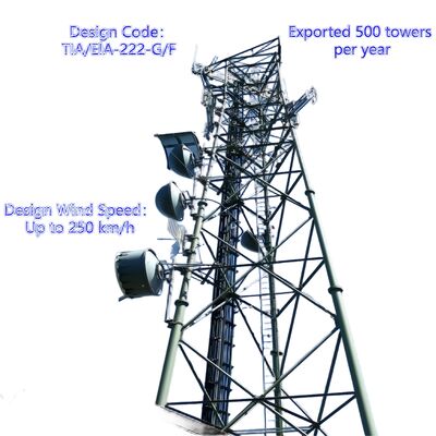 فولاد بدون درز 3 پای 20 30 40M گالوانیزه 5G GSM Cdma Isp برج مخابراتی