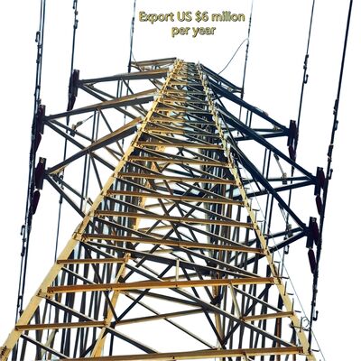 برج انتقال برق استیل گالوانیزه ماندگار 66KV 132KV Multi Circuit Electrical Grid Mast