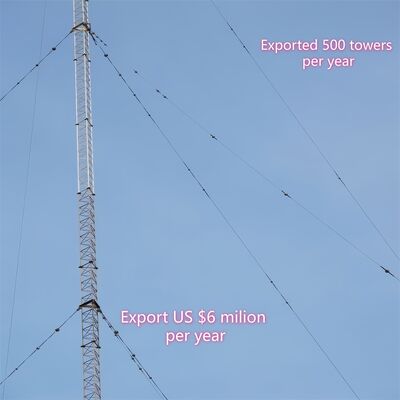 برج پخش سیم گچ ضد خوردگی فولاد 55 متری سیگنال مناطق ساحلی دوامدار